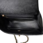 Black Caviar Quilted Mini Top Handle Antique Gold Hardware - Image 14