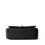 Black Caviar Quilted Mini Top Handle Antique Gold Hardware - Image 6