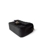 Black Caviar Quilted Mini Top Handle Antique Gold Hardware - Image 5