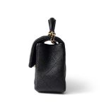 Black Caviar Quilted Mini Top Handle Antique Gold Hardware - Image 9