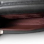 Black Caviar Quilted Wallet on Chain Silver Hardware - Image 12