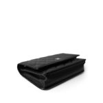 Black Caviar Quilted Wallet on Chain Silver Hardware - Image 8