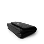 Black Caviar Quilted Wallet on Chain Silver Hardware - Image 7