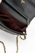 Black Caviar Quilted Wallet on Chain (WOC) GHW