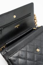 Black Caviar Quilted Wallet on Chain (WOC) GHW - Image 5