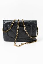 Black Caviar Quilted Wallet on Chain (WOC) GHW - Image 9