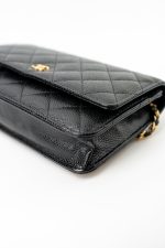 Black Caviar Quilted Wallet on Chain (WOC) GHW - Image 10