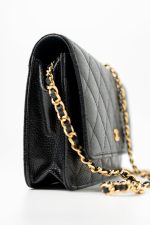 Black Caviar Quilted Wallet on Chain (WOC) GHW - Image 11