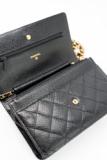 Black Caviar Quilted Wallet on Chain (WOC) GHW - Image 7