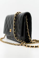 Black Caviar Quilted Wallet on Chain (WOC) GHW - Image 14