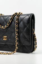 Black Caviar Quilted Wallet on Chain (WOC) GHW - Image 17