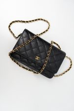 Black Caviar Quilted Wallet on Chain (WOC) GHW - Image 19