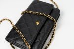 Black Caviar Quilted Wallet on Chain (WOC) GHW - Image 16