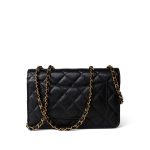 Black Caviar Quilted Wallet on Chain WOC Gold Hardware - Image 7