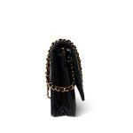 Black Caviar Quilted Wallet on Chain WOC Gold Hardware - Image 3