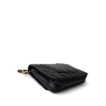 Black Caviar Quilted Wallet on Chain WOC Gold Hardware - Image 11