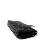 Black Caviar Quilted Wallet on Chain WOC Gold Hardware - Image 10