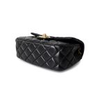 Black Coco De Toi Heart Chain Small Square Flap Bag Antique Gold Hardware - Image 5