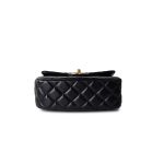 Black Coco De Toi Heart Chain Small Square Flap Bag Antique Gold Hardware - Image 13