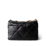 Black Lambskin Quilted 19 Flap Medium/Large Mixed Hardware - Image 4