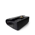 Black Lambskin Quilted Classic Flap Medium Gold Hardware - Image 6