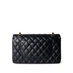 Black Lambskin Quilted Classic Flap Medium Gold Hardware - Image 11