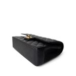 Black Lambskin Quilted Classic Flap Medium Gold Hardware - Image 5