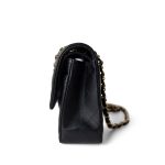Black Lambskin Quilted Classic Flap Medium Gold Hardware - Image 4