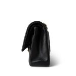 Black Lambskin Quilted Classic Flap Medium Gold Hardware - Image 10