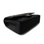 Black Lambskin Quilted Classic Flap Medium Light Gold Hardware - Image 11