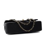 Black Lambskin Quilted Classic Flap Medium Light Gold Hardware - Image 13