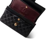 Black Lambskin Quilted Classic Flap Small Gold Hardware - Image 9