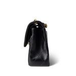 Black Lambskin Quilted Classic Flap Small Gold Hardware - Image 2