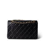 Black Lambskin Quilted Classic Flap Small Gold Hardware - Image 3