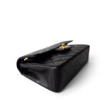 Black Lambskin Quilted Classic Flap Small Gold Hardware - Image 6