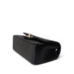 Black Lambskin Quilted Mini Rectangular Flap Light Gold Hardware - Image 9