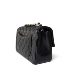 Black Lambskin Quilted Mini Rectangular Flap Light Gold Hardware - Image 5