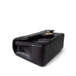 Black Lambskin Quilted Mini Rectangular Flap Light Gold Hardware - Image 11