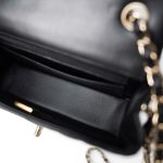 Black Lambskin Quilted Mini Rectangular Flap Light Gold Hardware - Image 7