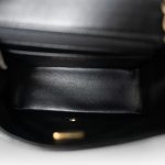 Black Lambskin Quilted Mini Square Flap Light Gold Hardware - Image 9