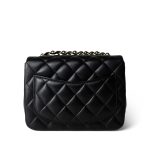 Black Lambskin Quilted Mini Square Flap Light Gold Hardware - Image 8