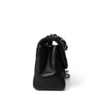 Black Lambskin Quilted Mini Square Flap Silver Hardware - Image 6