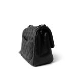 Black Lambskin Quilted Mini Square Flap Silver Hardware - Image 12