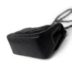 Black Lambskin Quilted Mini Square Flap Silver Hardware - Image 9