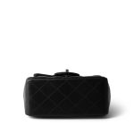 Black Lambskin Quilted Mini Square Flap Silver Hardware - Image 5