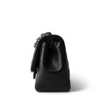 Black Lambskin Quilted Mini Square Flap Silver Hardware - Image 4