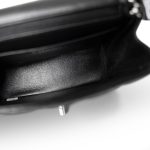 Black Lambskin Quilted Mini Square Flap Silver Hardware - Image 12