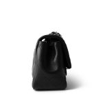 Black Lambskin Quilted Mini Square Flap Silver Hardware - Image 3