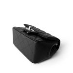 Black Lambskin Quilted Mini Square Flap Silver Hardware - Image 6