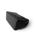 Black Lambskin Quilted Mini Square Flap Silver Hardware - Image 8